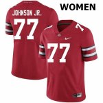 Women's Ohio State Buckeyes #77 Paris Johnson Jr. Scarlet Nike NCAA College Football Jersey July WRU4344SI